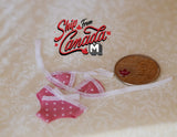 1:12 Dollhouse Supplies miniature Bikini, Pink w/ White Polka Dots - C044