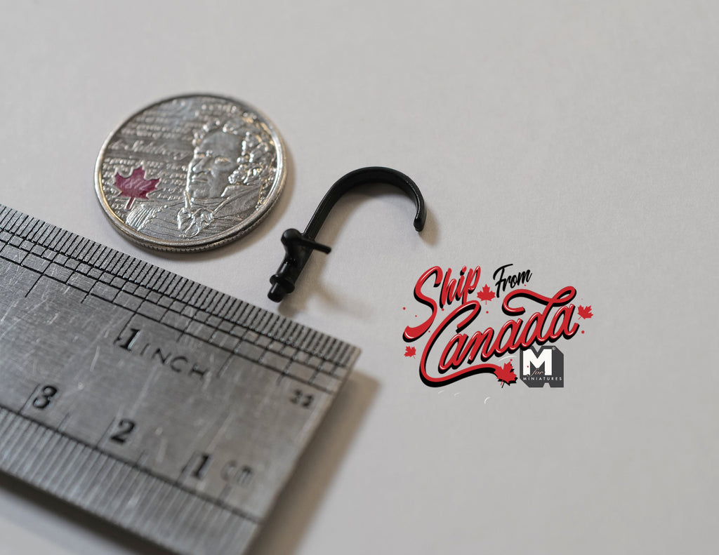1:12 Scale Miniature Single Handle Faucet, 13/16 inch tall, DIY Dollhouse Supply (black) (B)