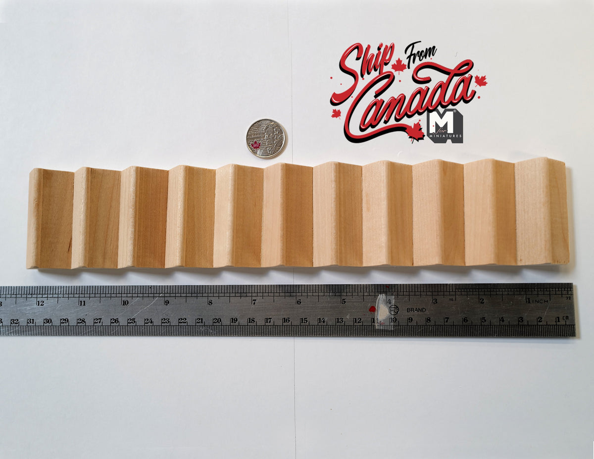 1:12 Scale Miniature Unfinished Dollhouse Staircase, 11 Treads, 2-1/4 inch wide