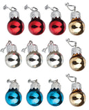 Dollhouse Supplies Christmas Ornament 12 Piece Set - Red Silver Gold and Blue - I038