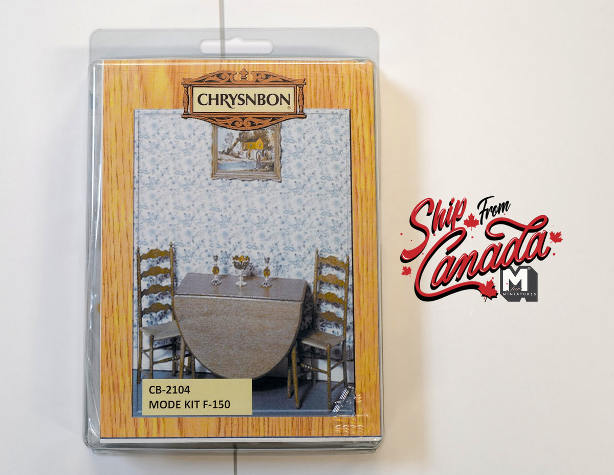1:12 Scale Miniature Wood Drop Leaf Table Kit with 2 Ladder Chairs, Unassembled, DIY Dollhouse Supply