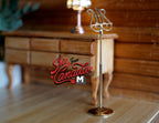 1:12 Scale Miniature Metal Music Stand with Lyre Top, 2-15/16 inch tall, DIY Dollhouse Supply (gold)