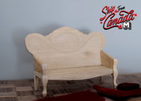 Dollhouse Miniature unpainted handmade wooden sofa dolls house wood chair 1:12 miniature