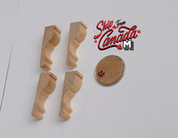 1:12 Dollhouse Brackets Miniature Unfinished Wooden Eave Corbel Brackets Post Brackets Set of 4 - J023