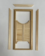 1:12 Scale Miniature Unfinished Dollhouse Louvered Saloon Doors with Frame and Back Trim, 7-3/16 inch high