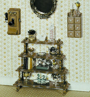 Dollhouse Furniture Kit with Tiered Stand Wall Telephone and Spice Chest (Self assemble and paint) from Chrysnbon I004