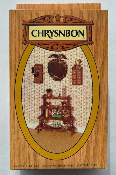 Dollhouse Furniture Kit with Tiered Stand Wall Telephone and Spice Chest (Self assemble and paint) from Chrysnbon - H002