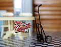 1:12 Scale Miniature Metal Moving Dolly, 2 Wheels, 4-1/16 inch tall, DIY Dollhouse Supply (black)