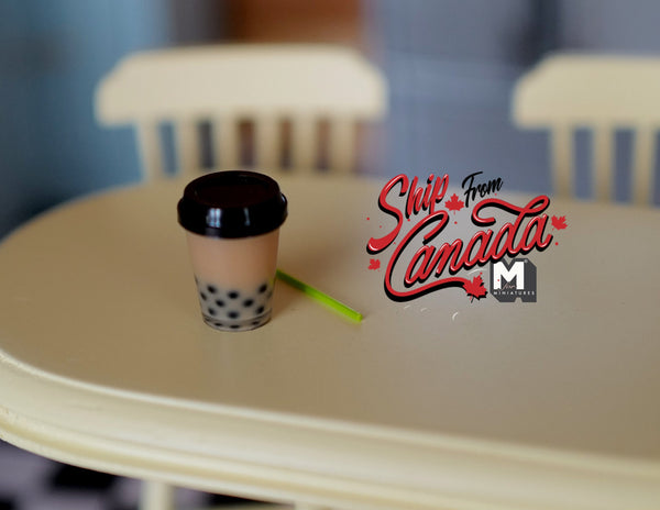 1:12 scale Dollhouse Miniature Bubble Tea with straw  - E084