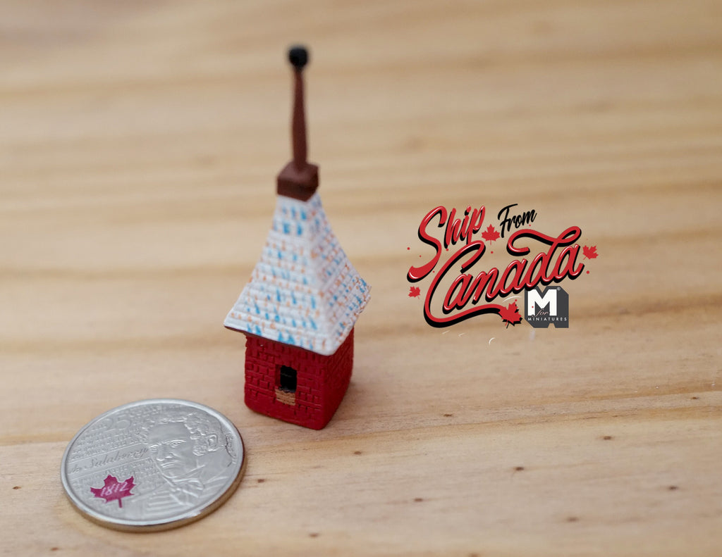 1:12 Scale Miniature Irish Cottage Birdhouse, 1-15/16 inch tall, DIY Dollhouse Supply (red)