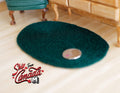 1:12 Scale Miniature Oval Rug, 6 inch long, DIY Dollhouse Supply (large) (dark green)