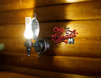 1:12 Miniature Kerosene Wall Lamp LED Light Style Wall Lamp Battery Powered LED Light with On Off Switch - K046