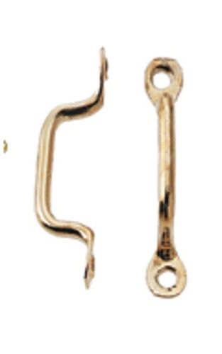 1:12 Scale Miniature Door and Window Bar Pulls, Set of 6, 1/2 inch long, DIY Dollhouse Supply (brass)