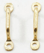 1:12 Scale Miniature Door Pulls with Round Eye Ends, Set of 6, 9/16 inch long, DIY Dollhouse Supply (gold)