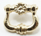 1:12 Scale Miniature Bail Drawer Pull with Rosette, Set of 2, 3/8 inch wide, DIY Dollhouse Supply (gold)