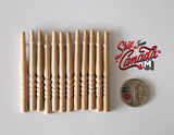 1:12 Dollhouse Miniature Curved Baluster Round Newel Post Staircase Stair Legs Stairway Unpainted Unfinished Table Legs Set of 12 - I033