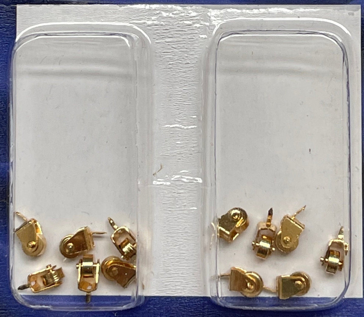 1:12 Scale Miniature Furniture Casters, Set of 12, 3/16 inch tall, DIY Dollhouse Supply (gold)