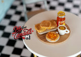 1:12th Dollhouse Supplies miniature breakfast, Bread and Jam tray food dish 1 12th scale - E079