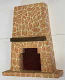 Dollhouse Southwest Style Fireplace with Wall Shelf - Large Fireplace Wall