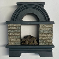 1:12 Dollhouse Miniature Fireplace with Fire Logs and Top Arch