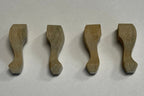 1:12 Scale Miniature Unpainted Wood Cabriole Legs, Set of 4, 13/16 inch tall, DIY Dollhouse Supply