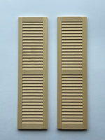 Dollhouse Louvered Wood Shutters Bifold Closet Doors Miniature Unfinished Wood Folding Doors 2 Pack Set - Hinges sold separately - I026