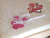 1:12 Dollhouse Supplies miniature Bikini, Pink w/ White Polka Dots - C044