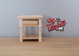 1:12 Dollhouse Supplies miniature unpainted bedroom nightstand with drawer - J043