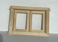 1:12 Scale Miniature Unpainted Dollhouse 2 Sash Casement Window, 2-13/16 inch high Dollhouse Supply (back trim sold separately)
