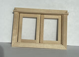 Dollhouse Casement Window Panel with 2 Swing Doors DIY Miniature Unfinished Wooden 1:12 Window Frame (Back trim sold separately) - i026