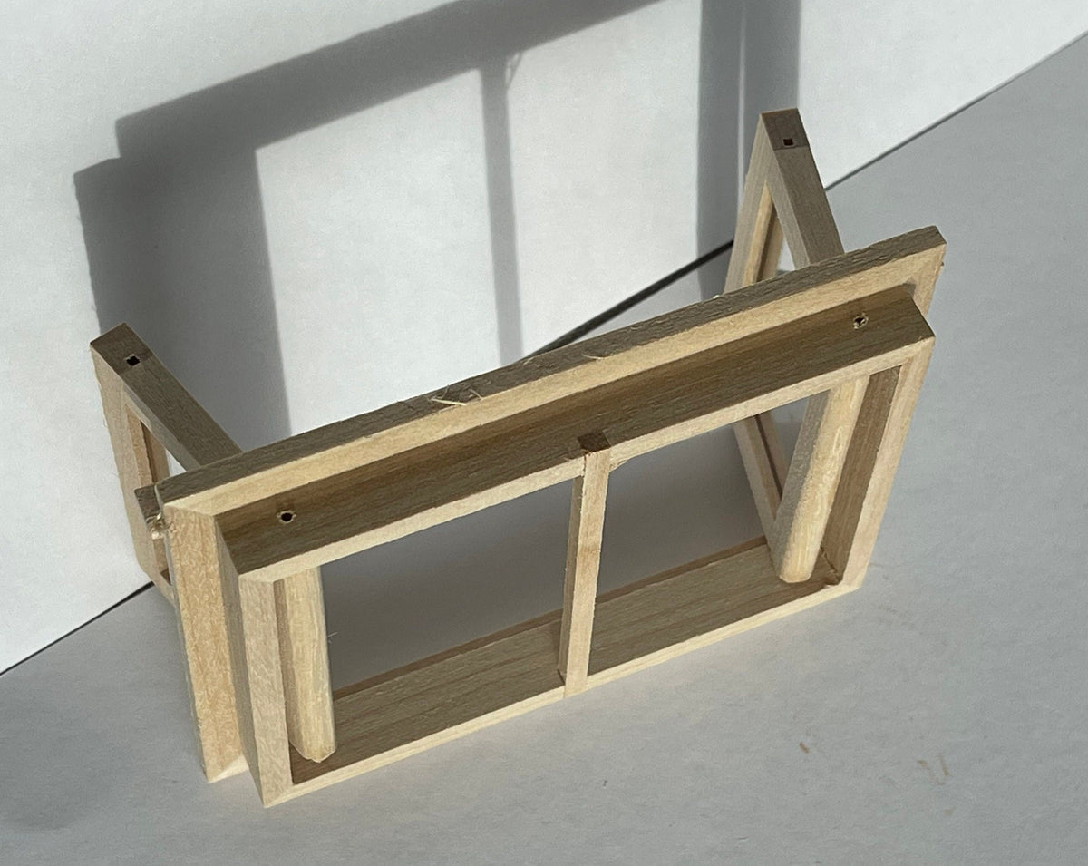 1:12 Scale Miniature Unpainted Dollhouse 2 Sash Casement Window, 2-13/16 inch high Dollhouse Supply (back trim sold separately)