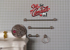 Porte-papier toilette miniature échelle 1:12, 2 porte-serviettes et anneau à serviette, lot de 4, 5,2 cm de long, fournitures de maison de poupée DIY (argent)