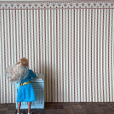 1:12 Dollhouse Supplies Regency, Burgandy Stripe Wallpaper