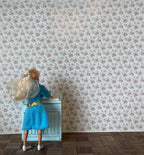 1:12 Dollhouse Miniature Rose Wallpaper 15-1/2" x 10" - Y3