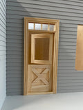1:12 Scale Miniature Unfinished Dollhouse Crossbuck Dutch Pet Door with Window and Transom, 7-3/4 inch high Dollhouse Supply