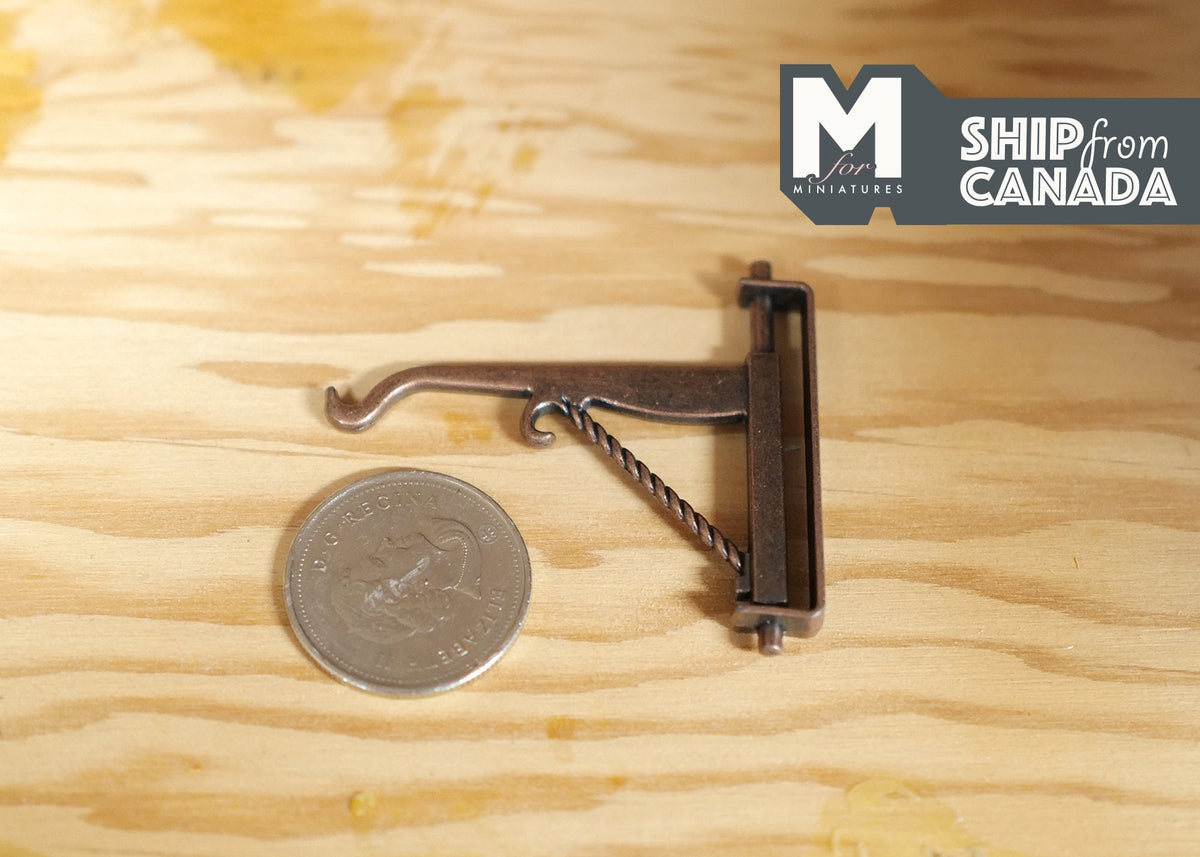 1:12 Scale Miniature Metal Scroll Wall Bracket, 1-15/16 inch long, DIY Dollhouse Supply (bronze)