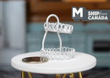 1:12th Dollhouse Supplies Miniature 2-Tier Fruit Baskets fruit basket Bronze D047
