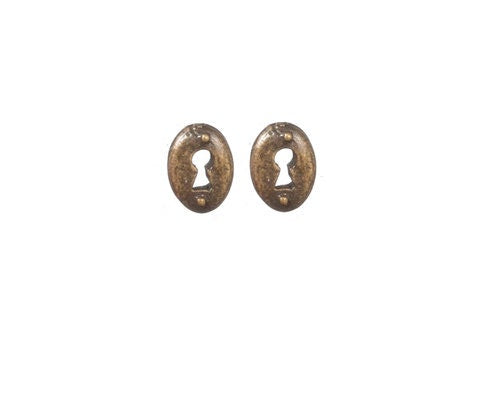 Dollhouse Miniature Door Keyhole Plate set of 2 C050