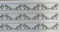 1:12 Dollhouse Wallpaper Borders Acorns Green On White