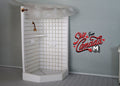 1:12 Scale Miniature Neo Angle Corner Shower with Curtain, 6 inch tall, DIY Dollhouse Supply (white)