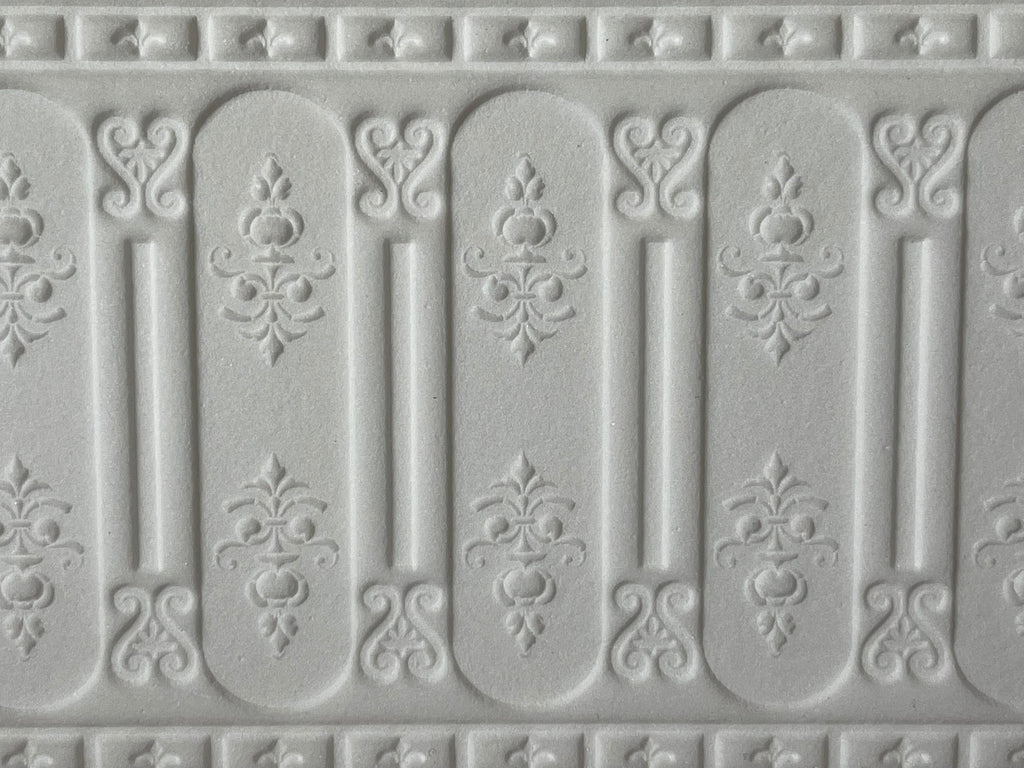 1:12 Scale Miniature Ornate Arched Panel Wainscot, 13-9/16 inch long, DIY Dollhouse Supply