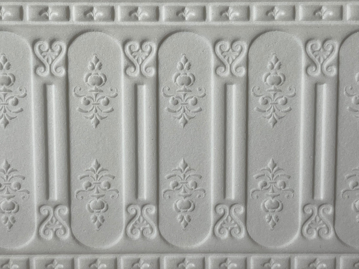 1:12 Scale Miniature Ornate Arched Panel Wainscot, 13-9/16 inch long, DIY Dollhouse Supply