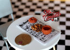 1:12 Scale Miniature Pumpkin Carving Scene, Newspaper Tray with Pumpkins and Pulp, 2-3/8 inch long, DIY Dollhouse Supply