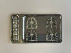 1:12 Scale Miniature Cooktop Kit with 4 Burner Grates and Control Knobs, Unassembled, 2-1/4 inch wide, DIY Dollhouse Supply (silver)