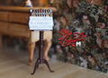 1:12 Scale Miniature Vintage Style Music Stand with Sheet Music, 2-15/16 inch tall, DIY Dollhouse Supply (brown)