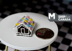 1:12 Scale Miniature Christmas Gingerbread House with Macarons, 13/16 inch tall, DIY Dollhouse Supply