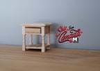 1:12 Scale Miniature Unpainted Wood Nightstand, 1 Drawer, 1-7/8 inch tall, DIY Dollhouse Supply