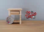 1:12 Scale Miniature Unpainted Wood Nightstand, 1 Drawer, 1-7/8 inch tall, DIY Dollhouse Supply