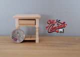 1:12 Dollhouse Supplies miniature unpainted bedroom nightstand with drawer - J043