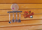 1:12 Scale Miniature Metal Kitchen Utensils with Wall Rail, Set of 5, 1-9/16 inch long, DIY Dollhouse Supply